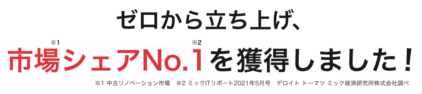 ゼロから立ち上げ、市場シェアNo.1を獲得しました！